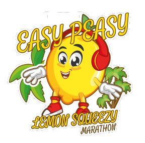 Medal wyzwania Easy Peasy Lemon Squeezy Marathon z motywem cytryny